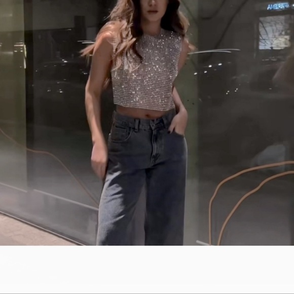 ZARA OPEN BACK RHINESTONE TOP - Picture 5 of 16